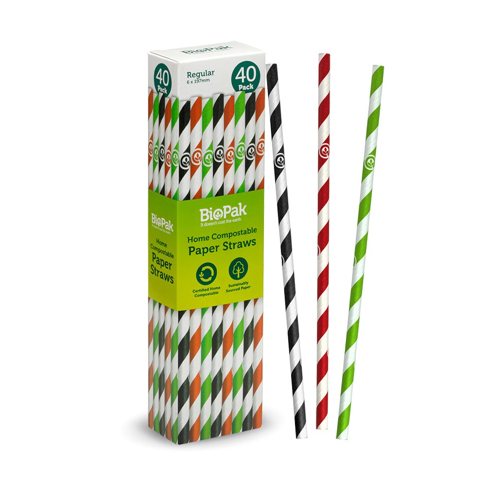 40 Pack - 6mm Mixed Regular BioStraws