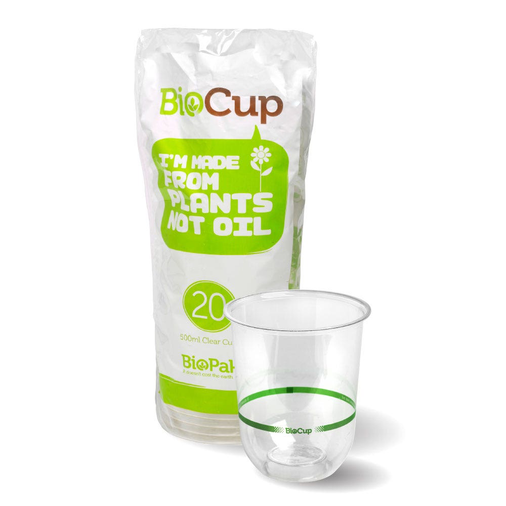 20 Pack - 500ml Clear Tumbler BioCups - Image 4